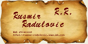 Rusmir Radulović vizit kartica